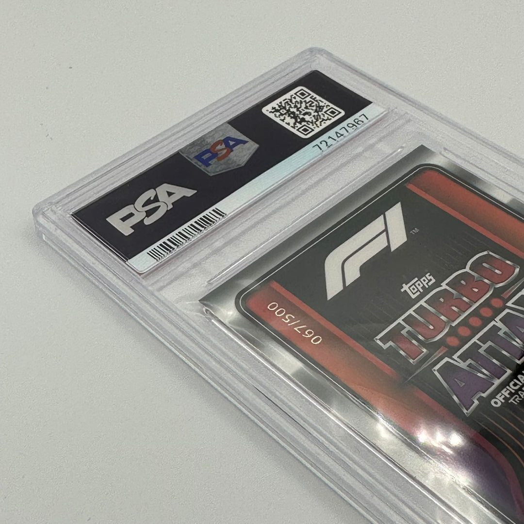 PSA 9 - 67/500 Max Verstappen #330 - 100 Club Mirror Red