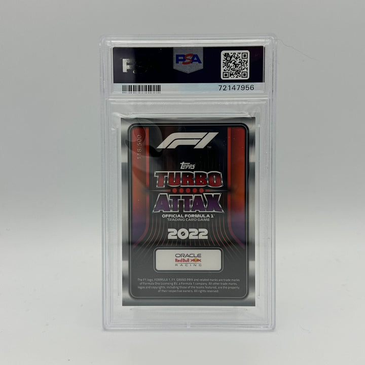 PSA 9 - 118/500 Max Verstappen #296 - F1 World Champion 2021 - Green Mirror