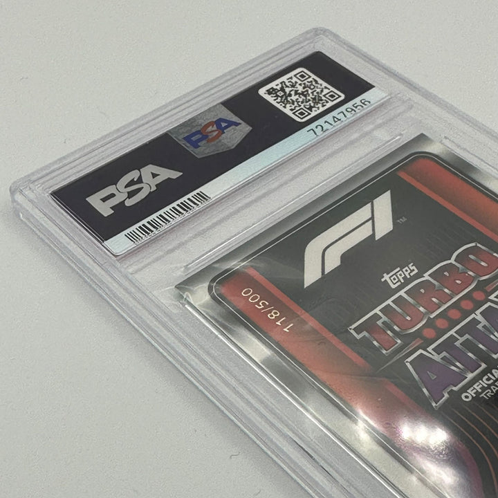 PSA 9 - 118/500 Max Verstappen #296 - F1 World Champion 2021 - Green Mirror