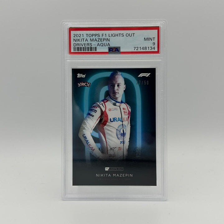 PSA 9 - 37/50 Nikita Mazepin - Drivers -  Aqua Parallel