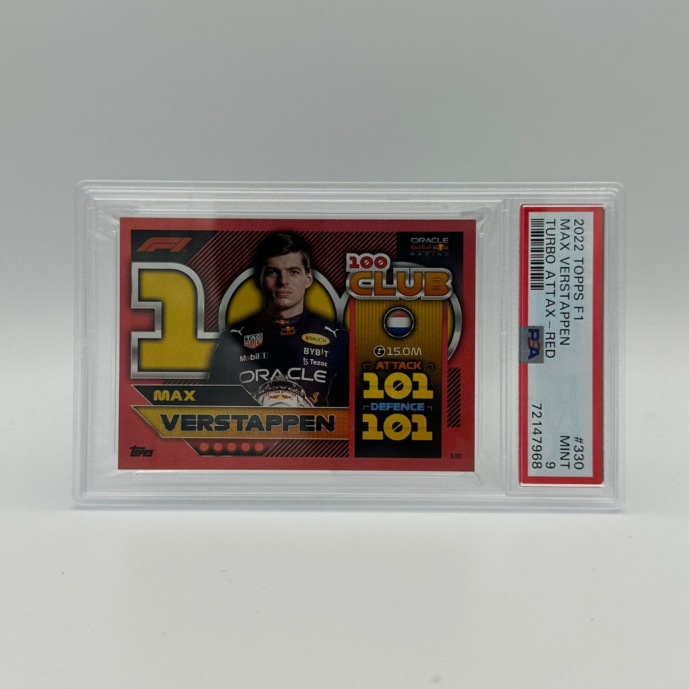 PSA 9 - 462/500 Max Verstappen #330 - 100 Club Mirror Red