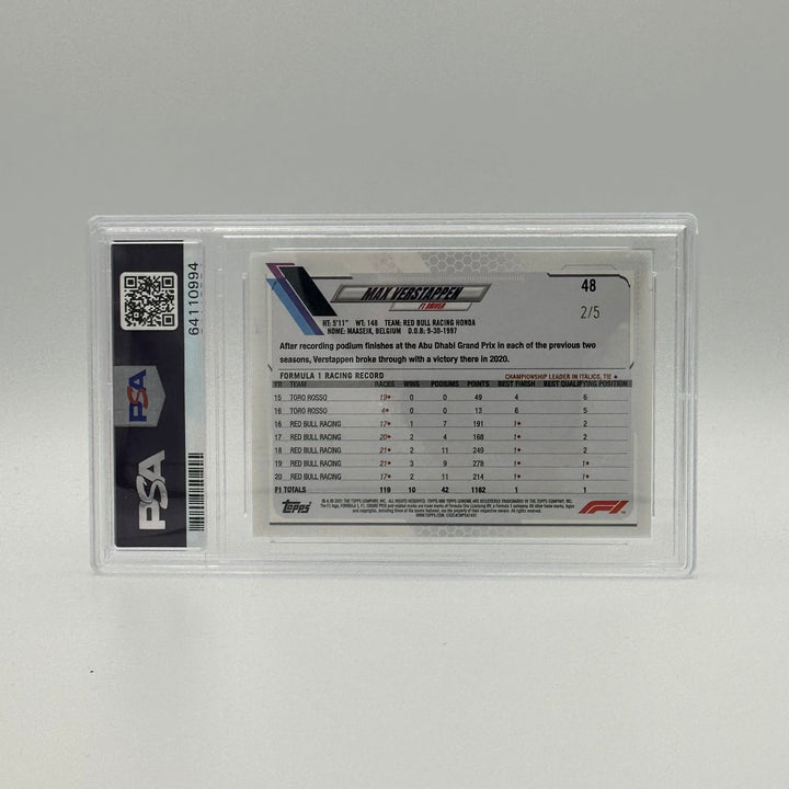 PSA 10 - 2/5 - Max Verstappen #48 - Red Checker Flag Refractor