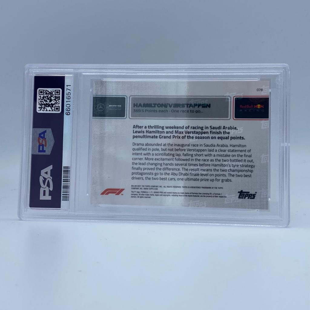 PSA 10 - 06/10 Hamilton/Verstappen - #78 - 369.5 Points each - Black