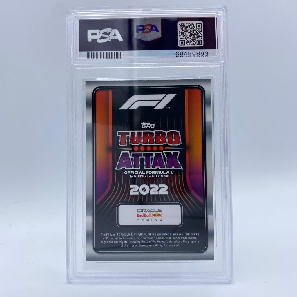 topps turbo attax 2022 rare cards PSA 10 - Max Verstappen - Dutch Orange #LE3UR