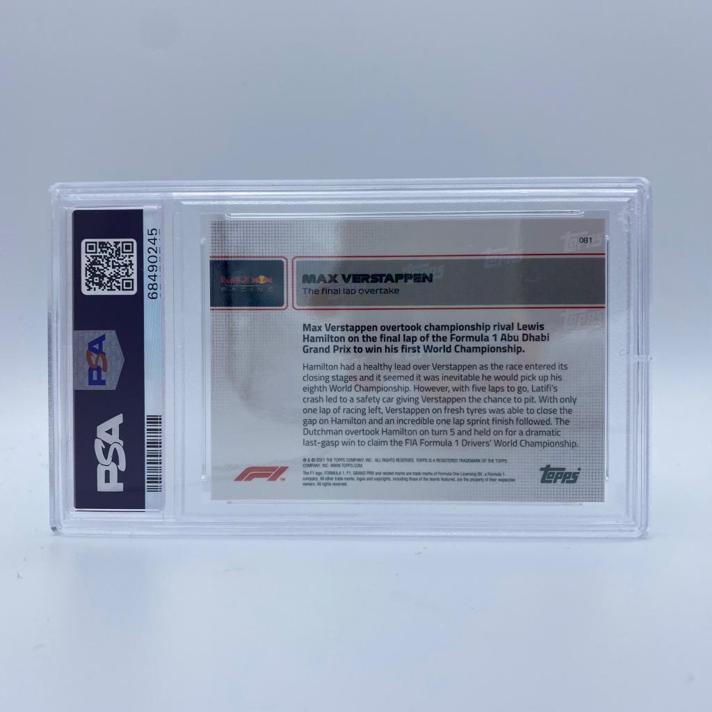 PSA 10 - Max Verstappen #81 - Dark Blue - The Final Lap Overtake