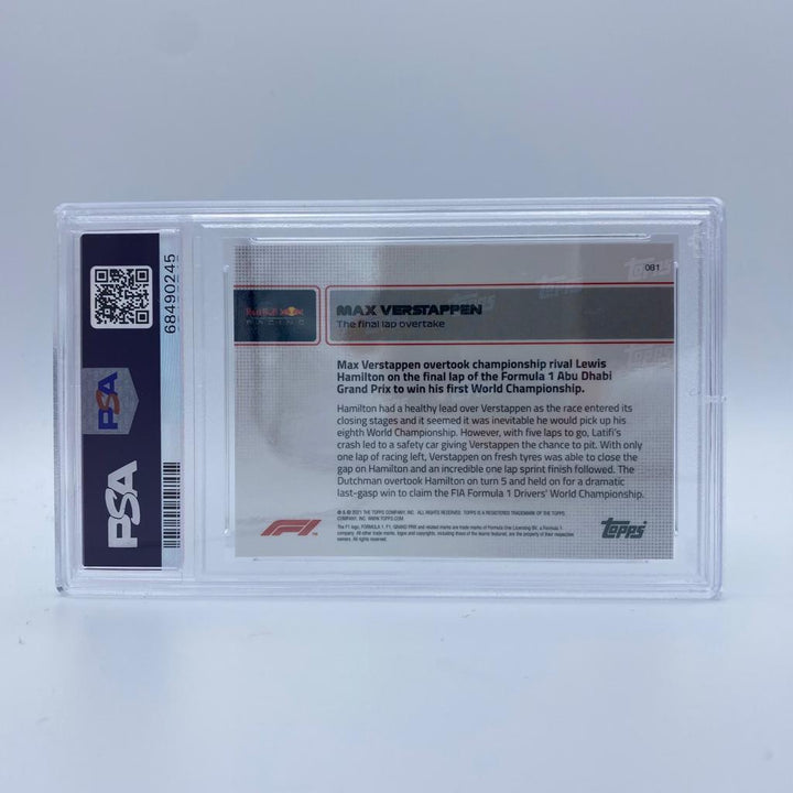 PSA 10 - Max Verstappen #81 - Dark Blue - The Final Lap Overtake