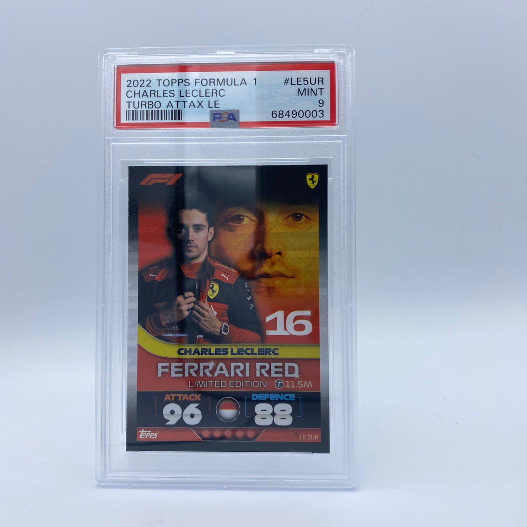PSA 9 - Charles Leclerc - Ferrari Red - #LE5UR Turbo Attax 2022