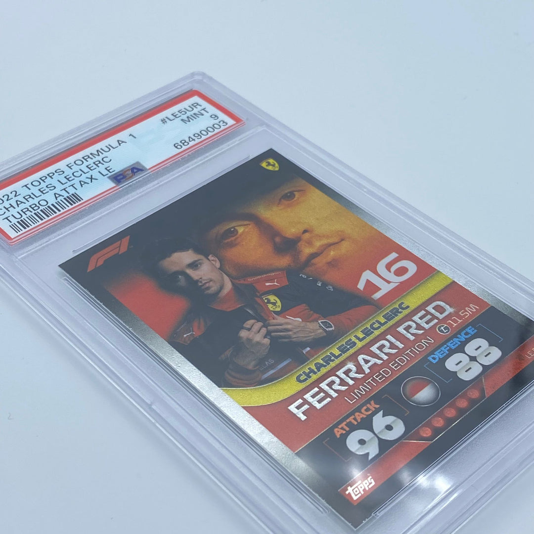 PSA 9 - Charles Leclerc - Ferrari Red - #LE5UR Turbo Attax 2022 