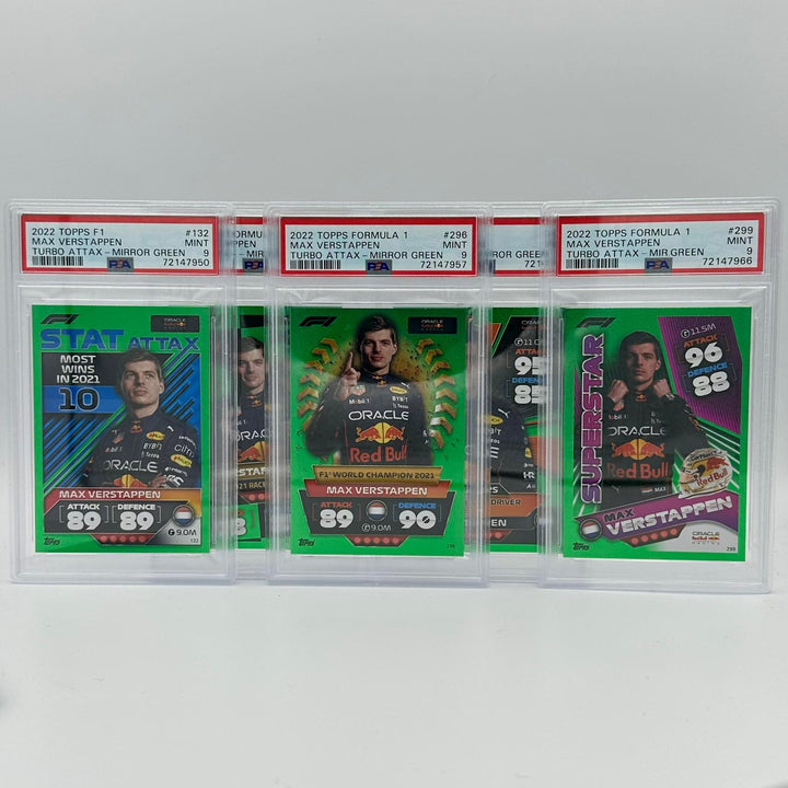 PSA 9 - /500 set of 5 - Max Verstappen - Turbo Attax 2022