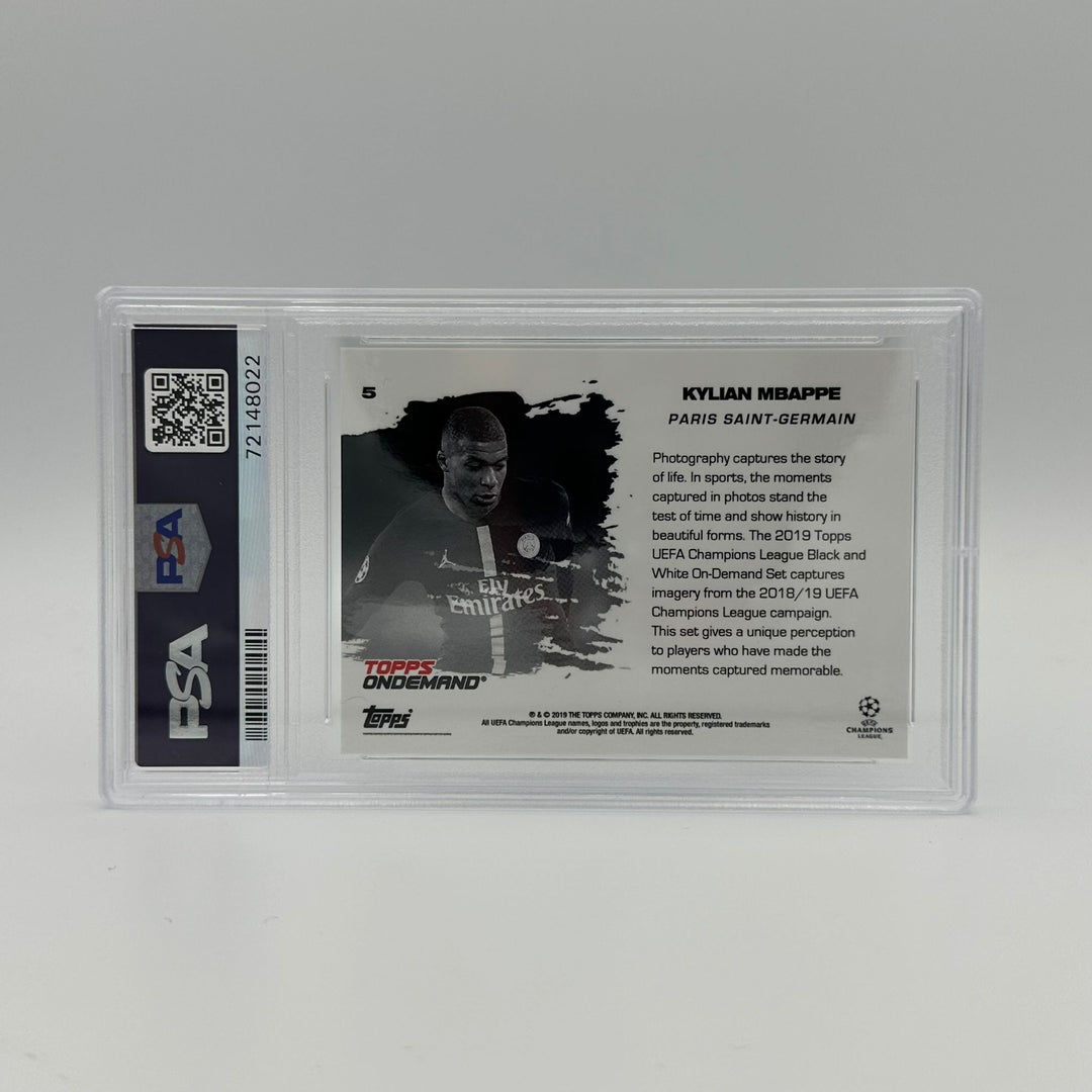 PSA 9 - Kylian Mbappé #5 - UEFA Champions League Black & White
