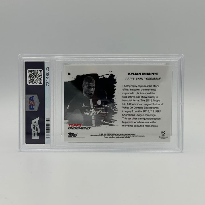 PSA 9 - Kylian Mbappé #5 - UEFA Champions League Black & White