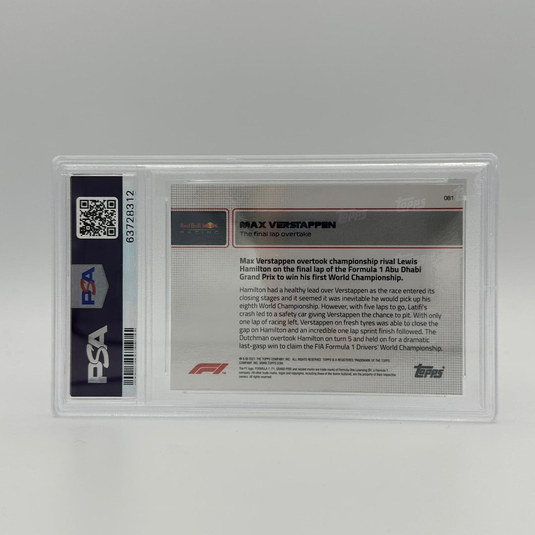 PSA 10 - /99 Max Verstappen #81 - Dark Blue - The Final Lap Overtake