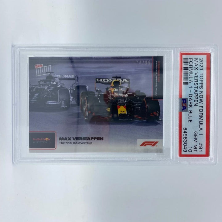 PSA 10 - 74/99 Max Verstappen #81 - Dark Blue - The Final Lap Overtake
