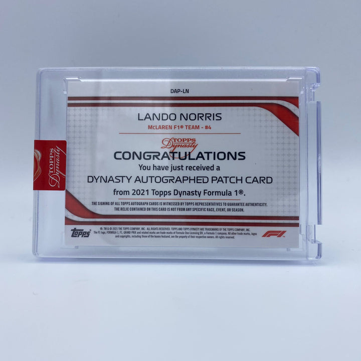 01/10 - Lando Norris - McLaren #4 - Dynasty Autograph Patch LN