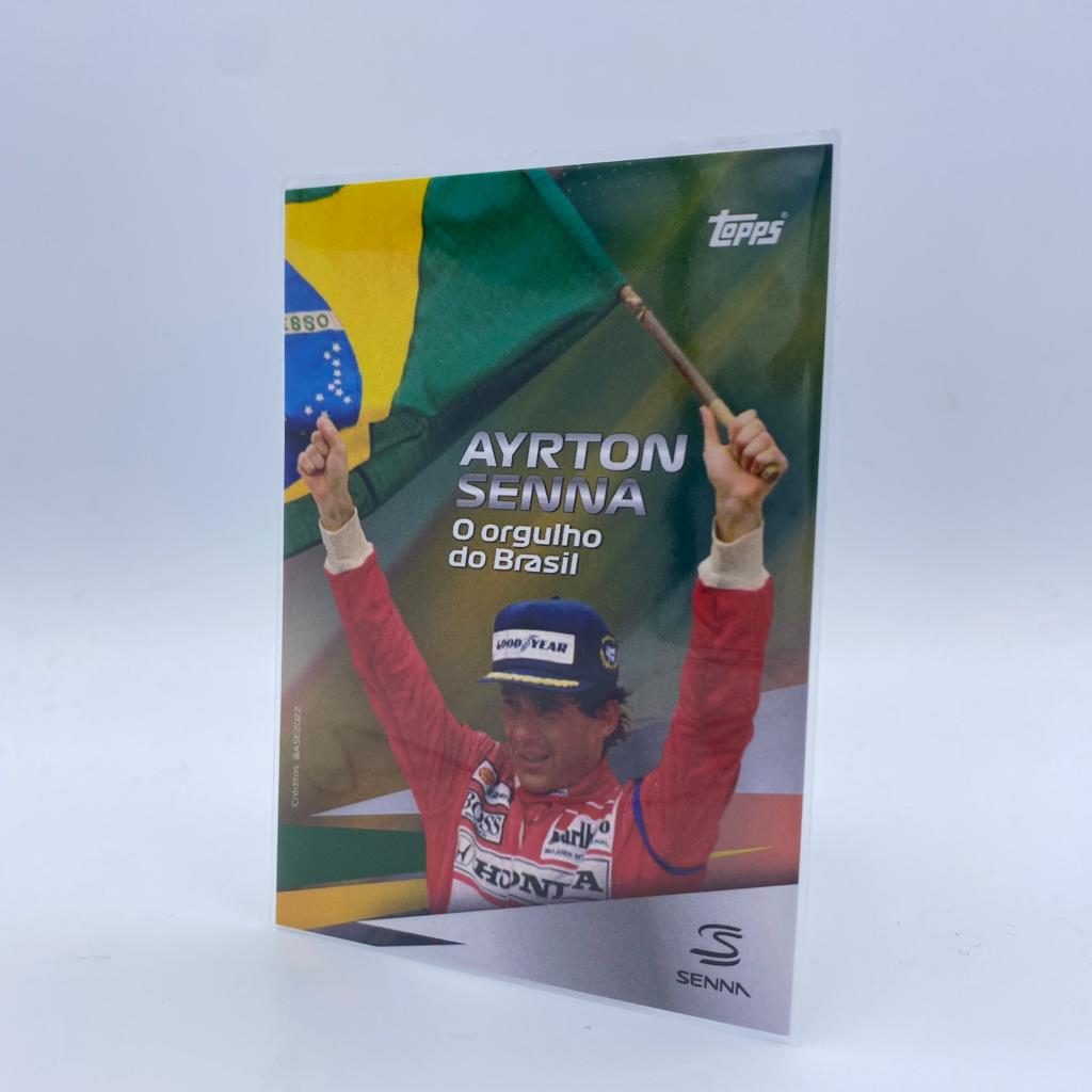 Ayrton Senna - Flag, Cup, Champagne Set - 2022 Topps Formula 1 Brazilian Grand Prix Exclusive