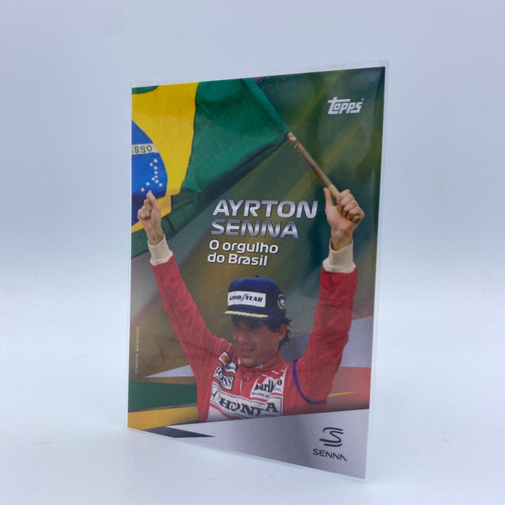 Ayrton Senna - Flag, Cup, Champagne Set - 2022 Topps Formula 1 Brazilian Grand Prix Exclusive
