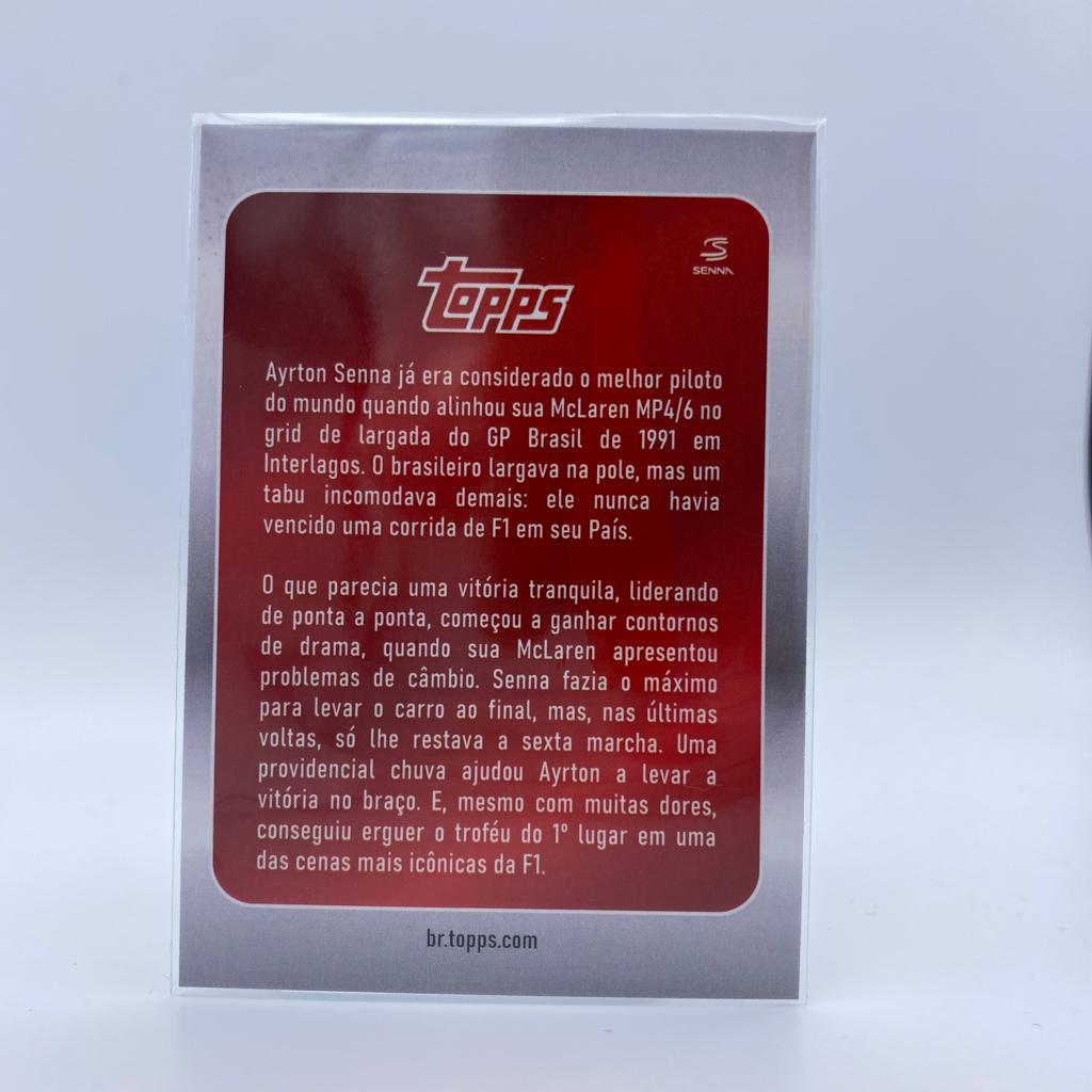 Ayrton Senna - Flag, Cup, Champagne Set - 2022 Topps Formula 1 Brazilian Grand Prix Exclusive