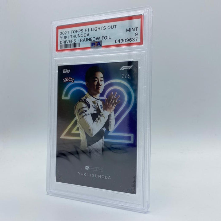 PSA 9 - 2/5 Yuki Tsunoda - Drivers -  Rainbow Foil