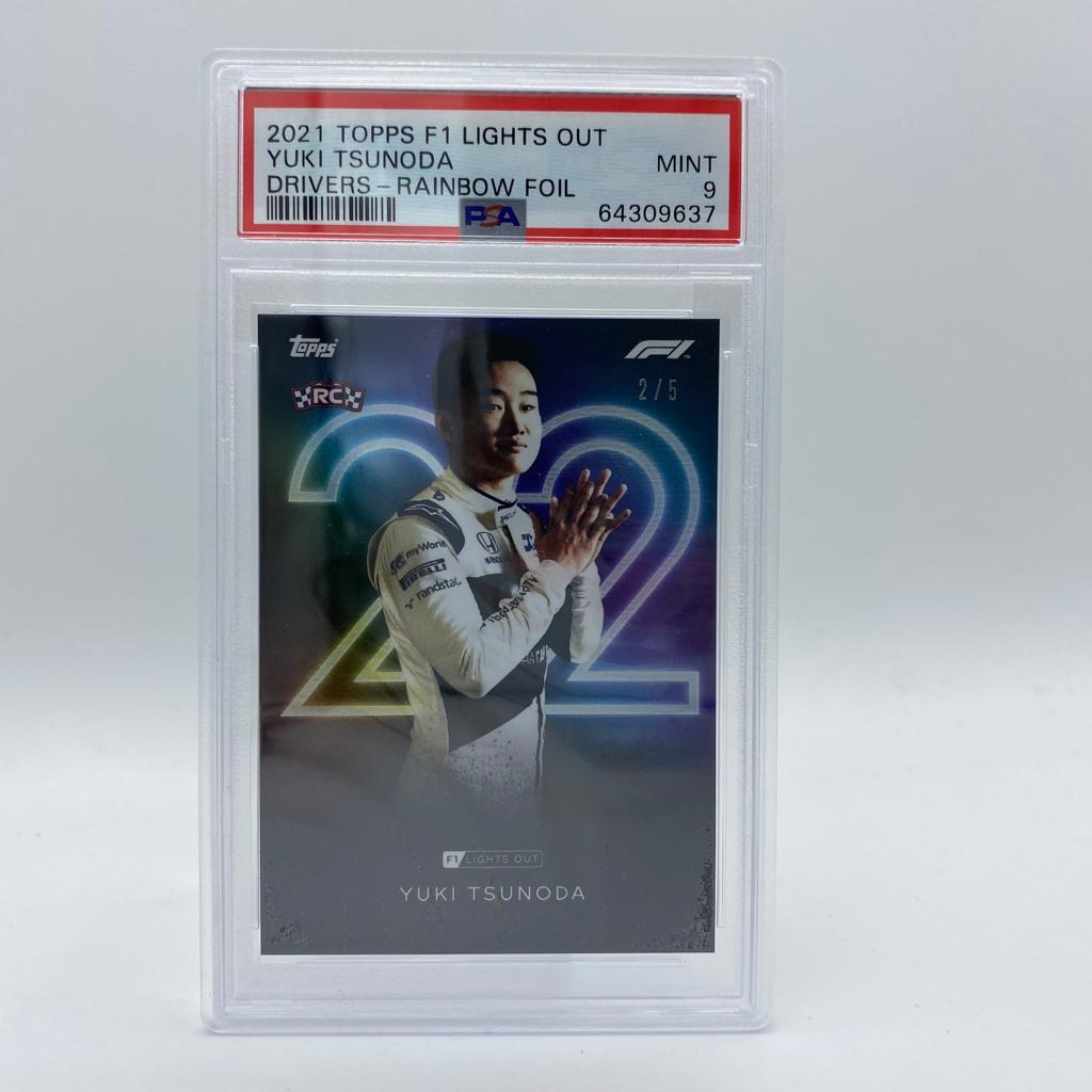 PSA 9 - 2/5 Yuki Tsunoda - Drivers -  Rainbow Foil
