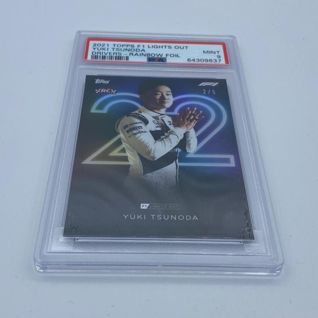 PSA 9 - 2/5 Yuki Tsunoda - Drivers -  Rainbow Foil