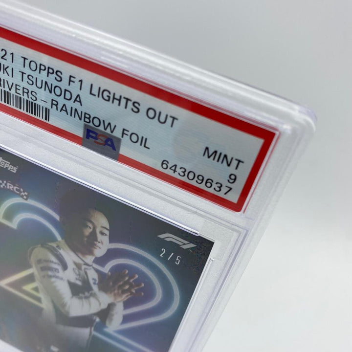 PSA 9 - 2/5 Yuki Tsunoda - Drivers -  Rainbow Foil